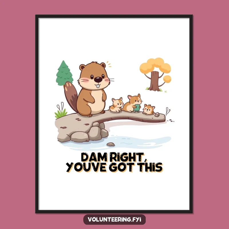 Free Printable Wall Art: Funny Beaver Bridge Art, Whimsical Downloadable Decor for Home