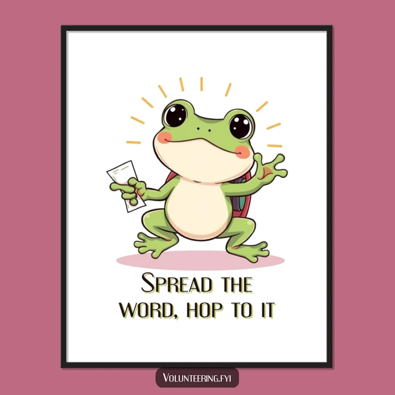 Free Printable Wall Art: Funny Frog Flyer Art, Whimsical Downloadable Decor for Home