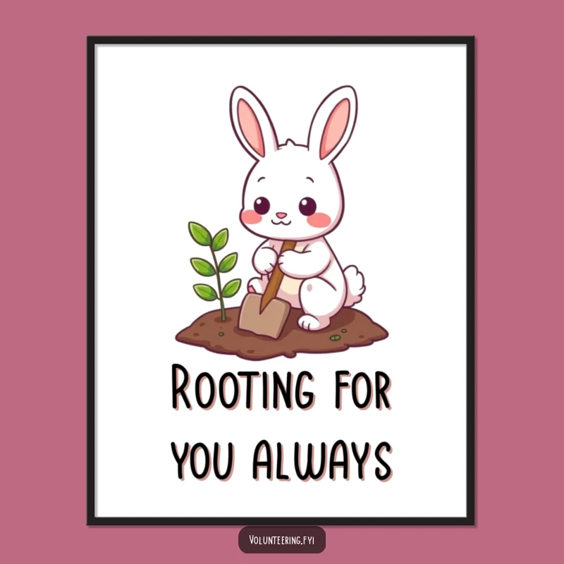 Funny Free Printable Bunny Wall Art: Cute Gardener Decor, Downloadable Art Gift