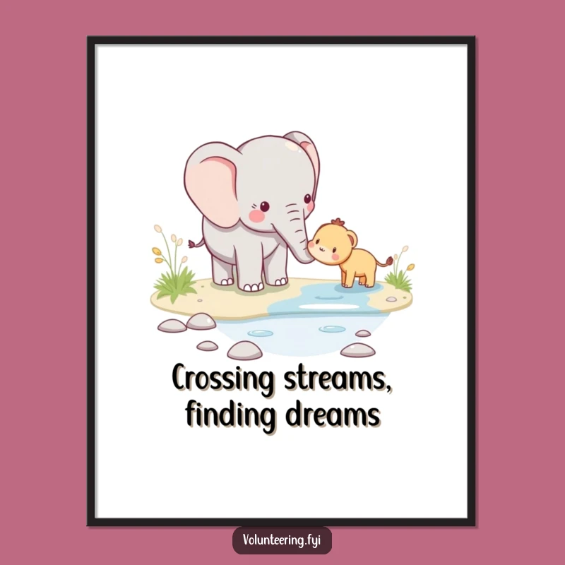 Funny Free Printable Wall Art: Elephant's Helpful Journey - Downloadable Gentle Decor Gift!