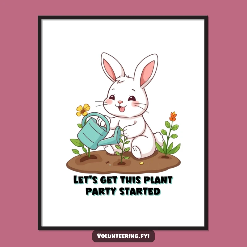 Free Printable Bunny Wall Art: Cute Planting Humor, Downloadable Garden Decor