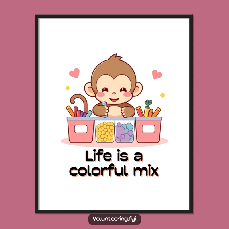 Funny Free Printable Wall Art: Monkey's Colorful Chaos - Downloadable Whimsical Decor Gift!