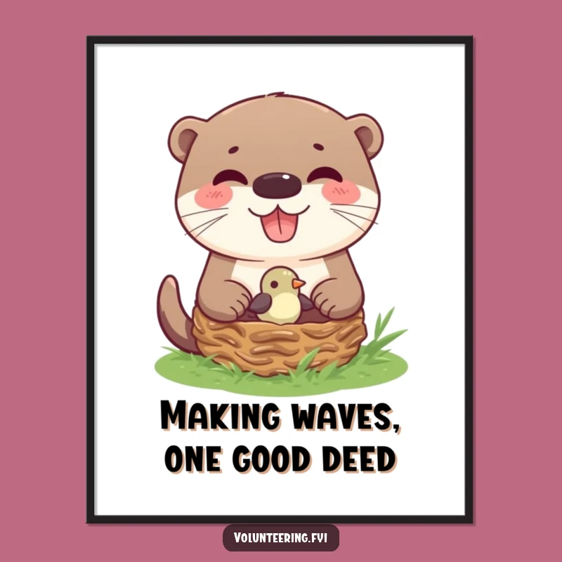 Free Printable Wall Art: Otter's Nesting Help, Funny Nature Decor