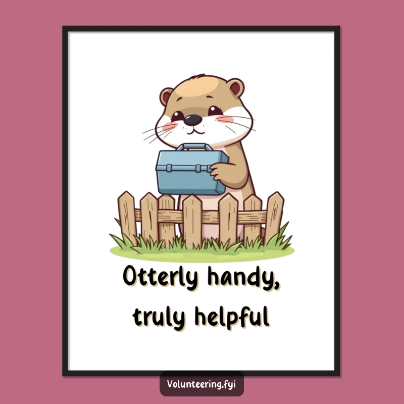 Funny Free Printable Otter Art: Whimsical Downloadable Wall Art for Your Workshop