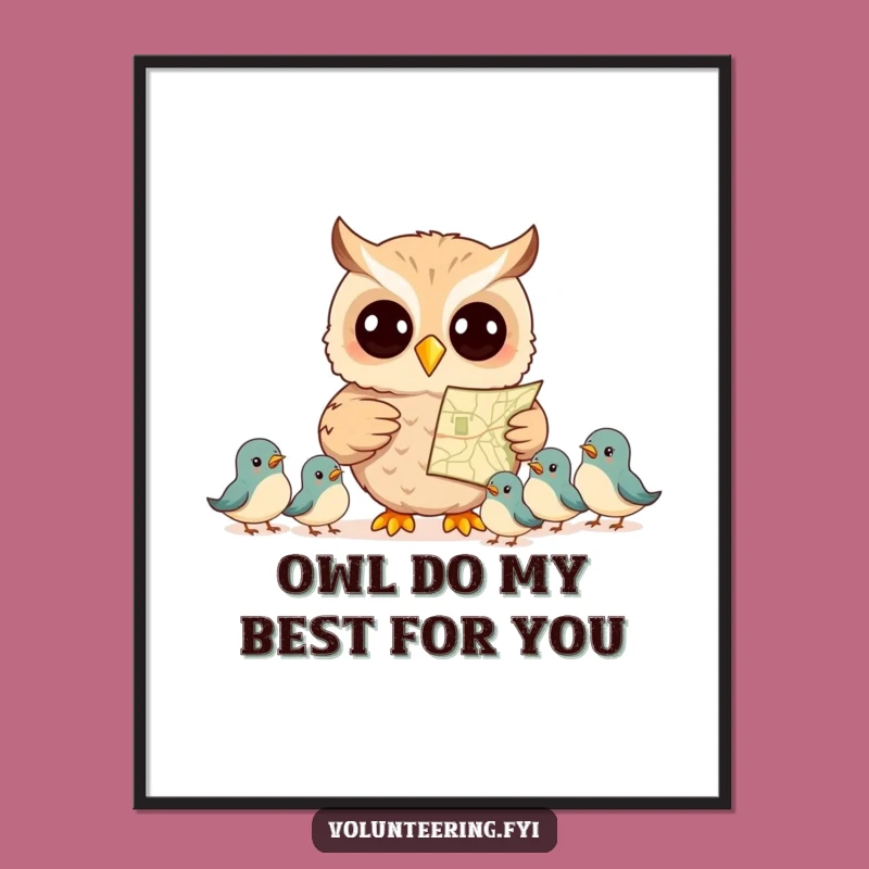 Free Printable Wall Art: Wise Owl Navigates Adventure for Whimsical Decor