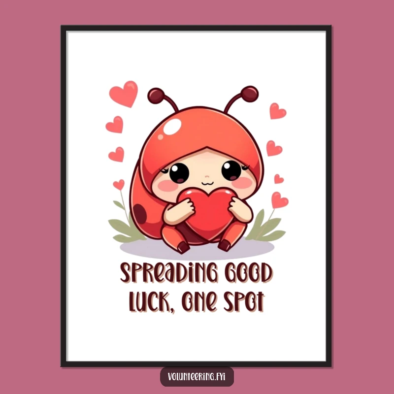 Free Printable Wall Art: Guiding Ladybug, Funny Downloadable Art for a Welcoming Space!