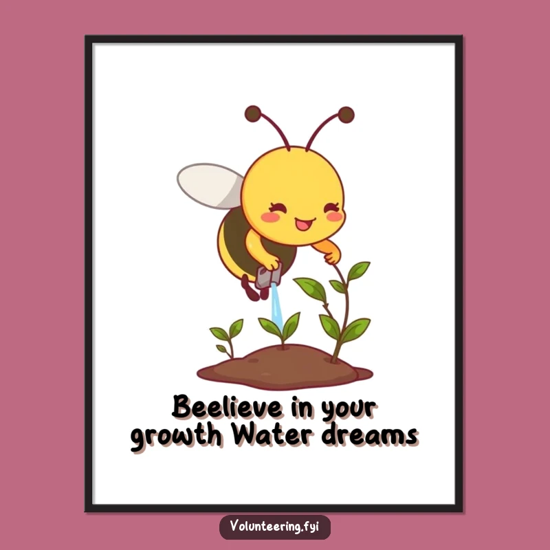 Whimsical Free Printable Wall Art: Busy Bee, Cute Downloadable Home Decor Gift