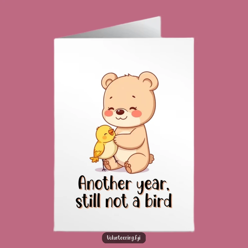 Free Printable Bear Birthday Card: Funny Downloadable Gift for a Sweet Friend