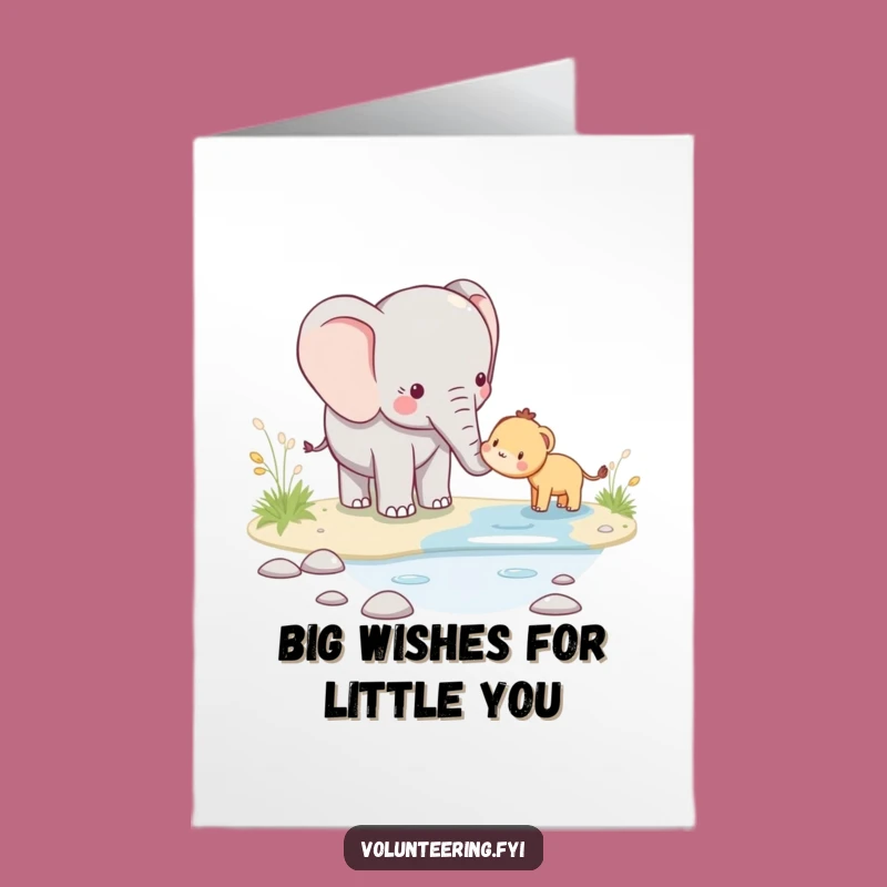 Free Printable Birthday Card: Funny Elephant Helping - Downloadable Caring Gift!