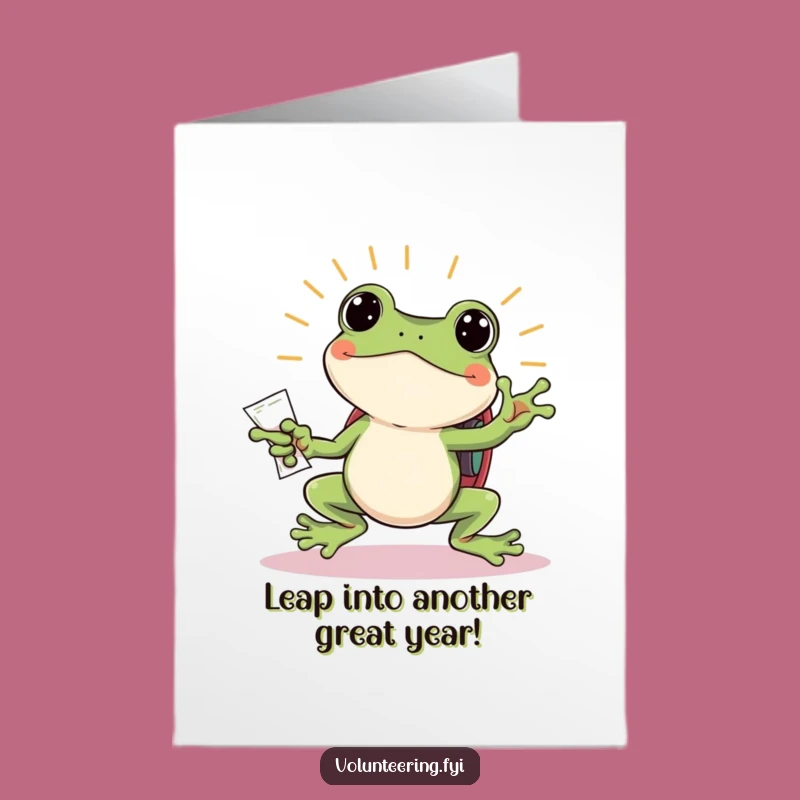 Free Printable Birthday Card: Jumping Frog Flyers, Humorous Downloadable Greeting for Fun