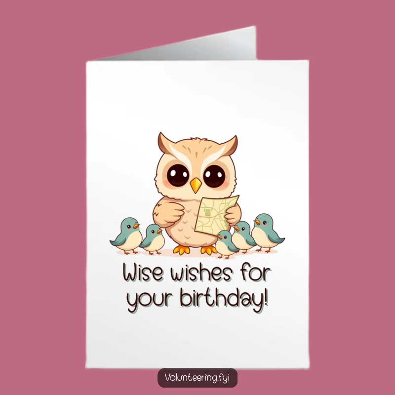 Free Printable Birthday Card: Wise Owl Guides Fun for a Joyful Birthday