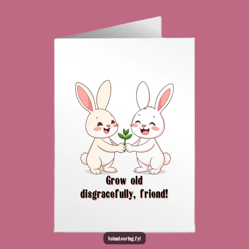 Free Printable Bunny Birthday Card: Funny Downloadable Gift for a Blooming Friend