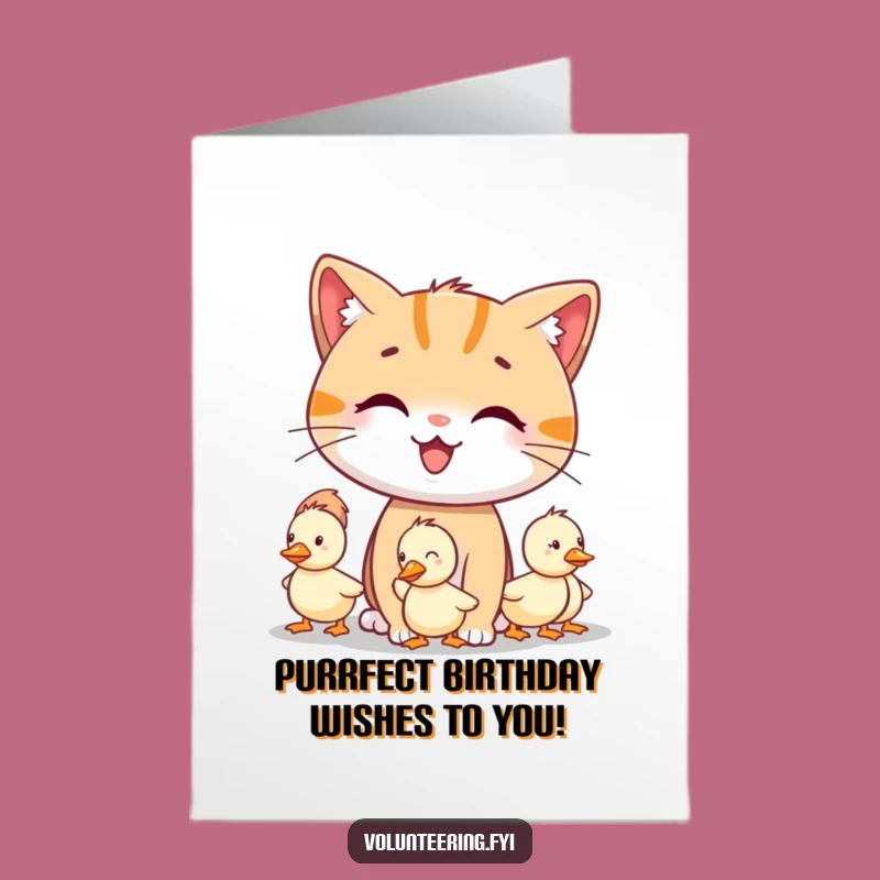 Free Printable Cat Birthday Card: Caring Kitty for Downloadable Birthday Smiles!