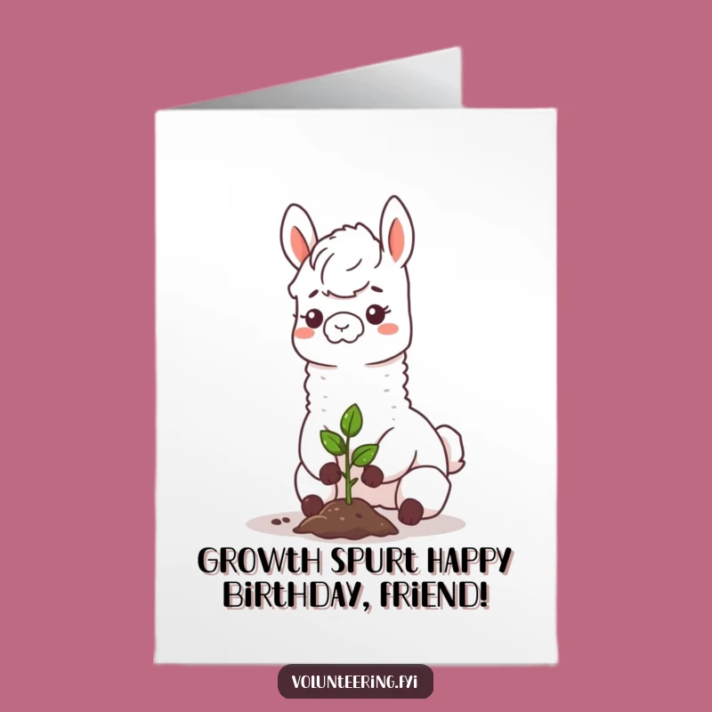 Free Printable Happy Birthday Llama Planting Card - Funny Downloadable Gift Greeting