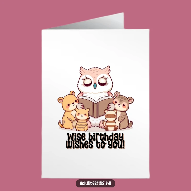 Free Printable Kawaii Owl Birthday Card: Story Time for a Wise Celebration!