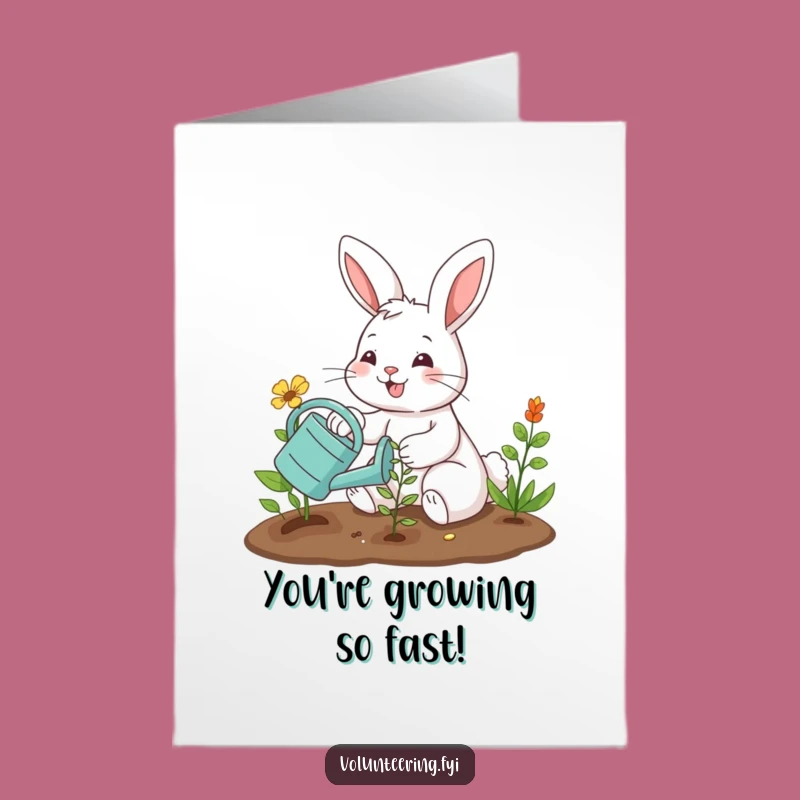 Free Printable Bunny Congrats Card: Planting Success Humor, Downloadable Garden Gift
