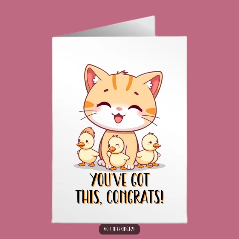 Free Printable Cat Congrats Card: Gentle Guidance for Downloadable Success!