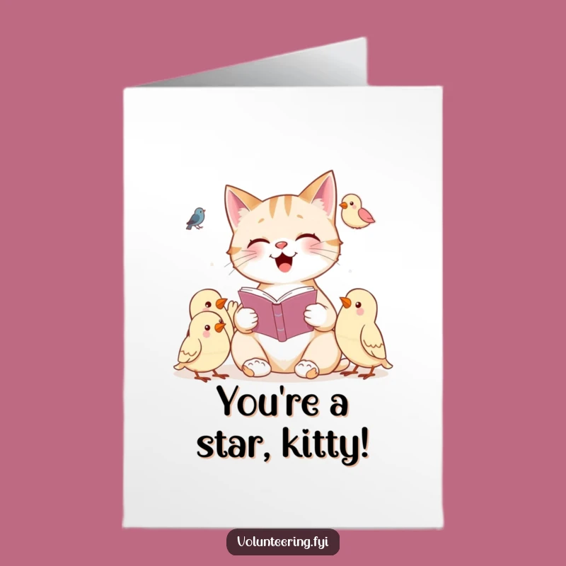 Free Printable Cat Reading Congrats Card: Charming Downloadable Message