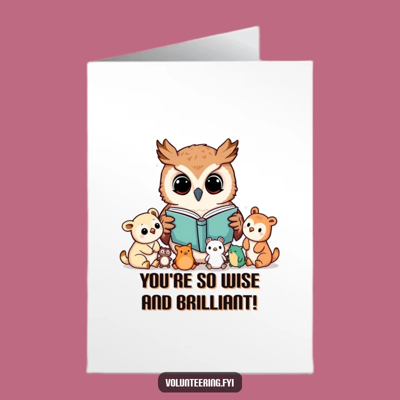 Free Printable Congrats Card: Educated Kawaii Owl Storytelling Downloadable