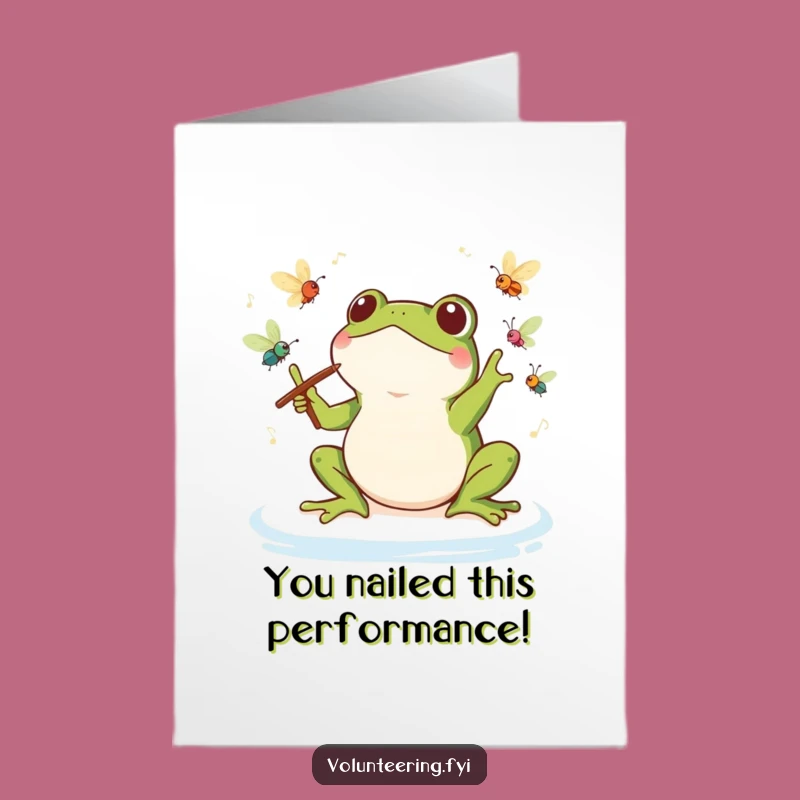 Free Printable Congrats Card: Maestro Kawaii Frog, a Celebratory Downloadable Gift