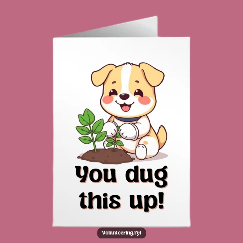 Free Printable Dog Planting Congrats Card: Wholesome Downloadable Message