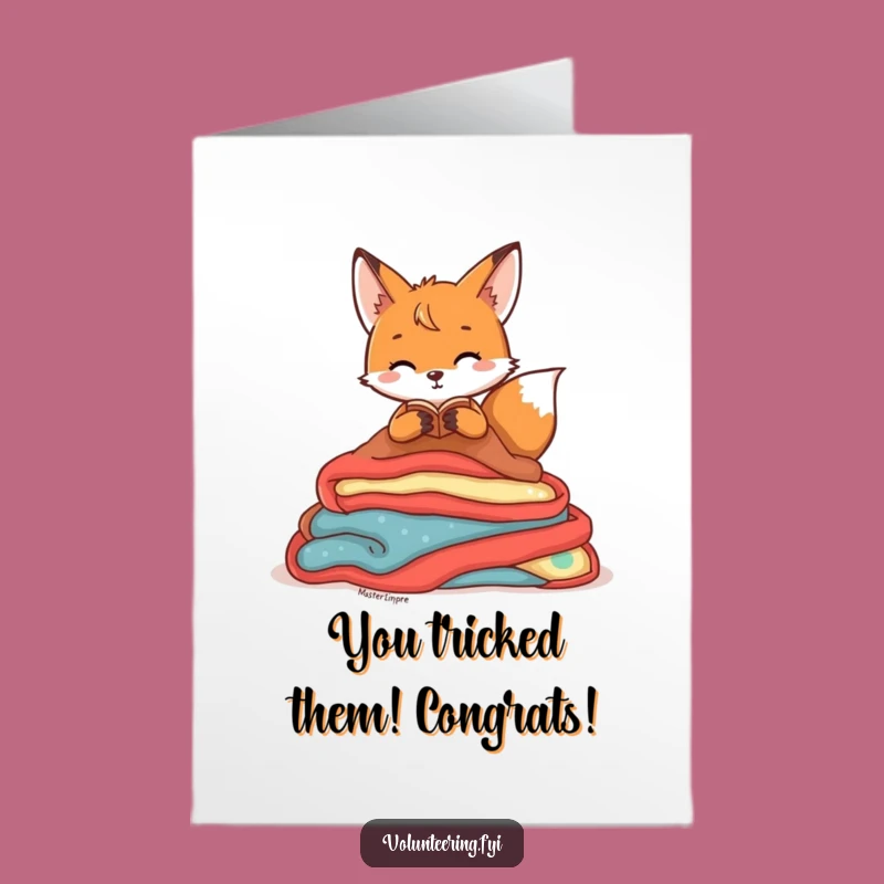 Free Printable Fox Congratulations Card: Cozy Fox Organizing Success Downloadable Gift