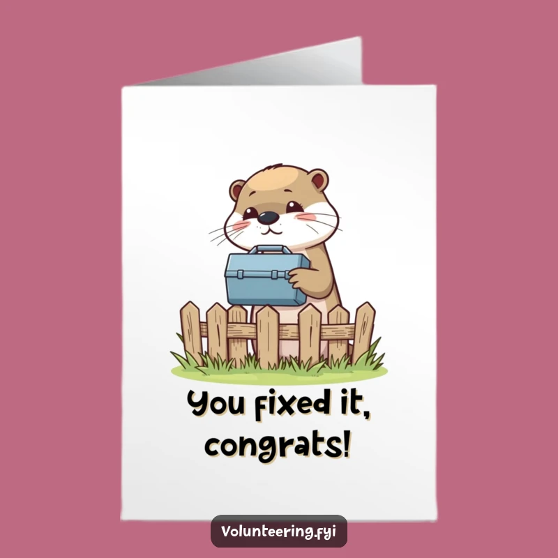 Free Printable Otter Congrats Card: Funny Downloadable Gift for a Job Well Done