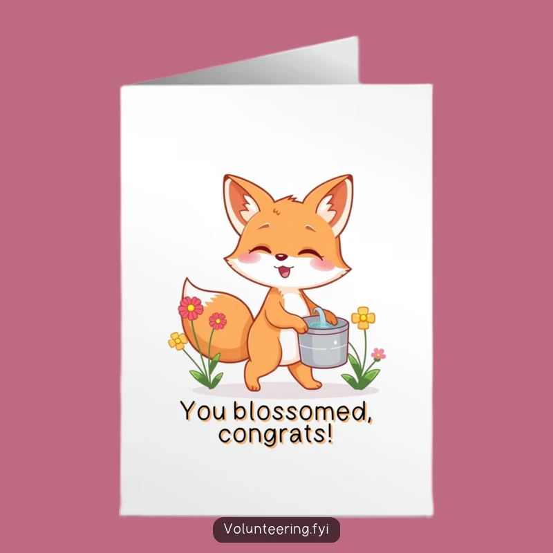 Free Printable Fox Congrats Card: Funny Downloadable Gift for New Growth