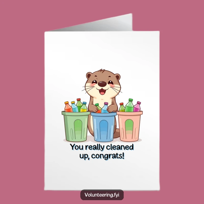 Free Printable Otter Congratulations Card - Eco-Sorted Success Downloadable