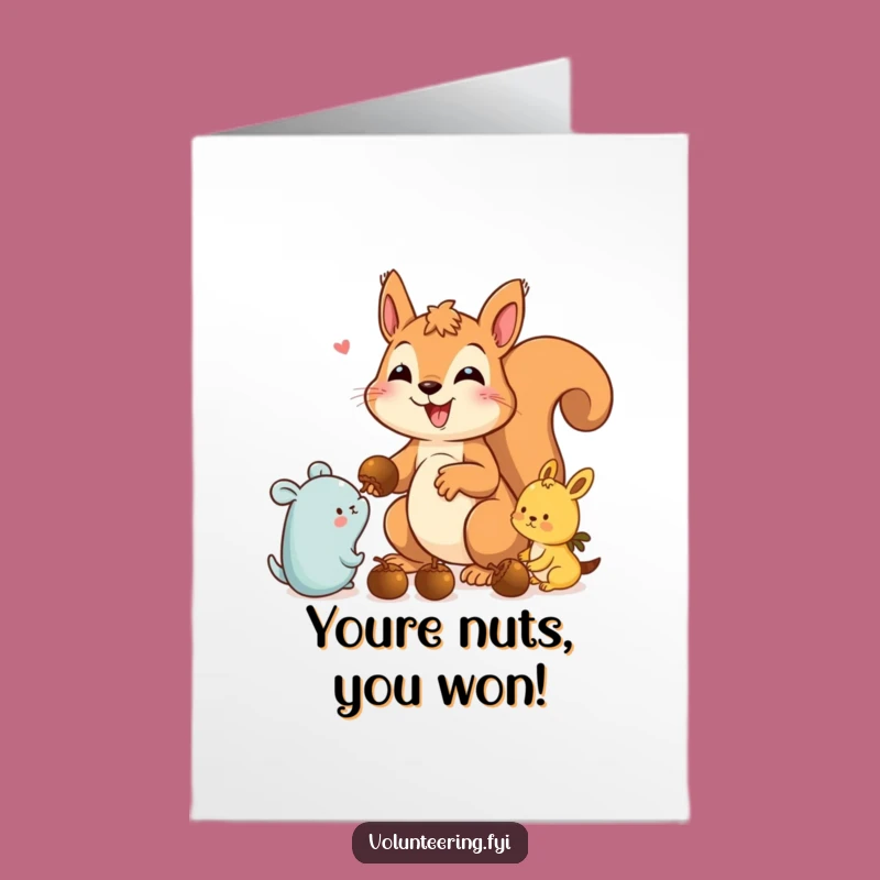 Congrats Free Printable Card: Generous Squirrel, DIY Downloadable Success Celebration