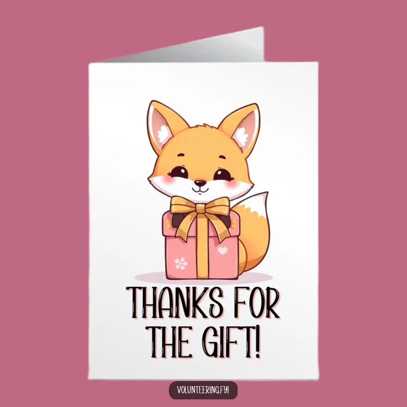 Free Printable Thank You Card: Fox Wraps Gift, A Thoughtful Thanks Downloadable Gift