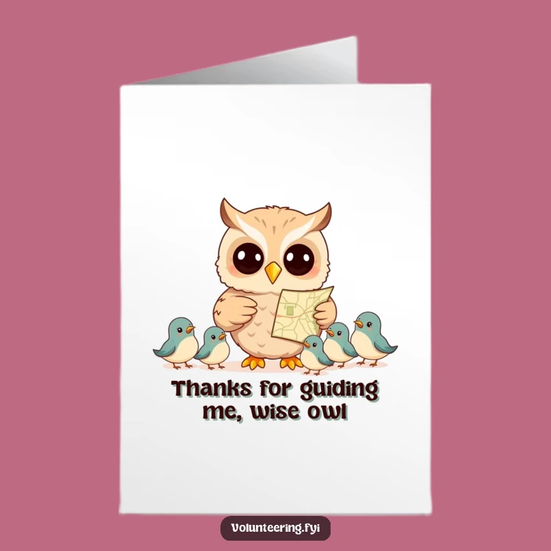 Free Printable Thank You Card: Owl Thanks for Guidance and Support