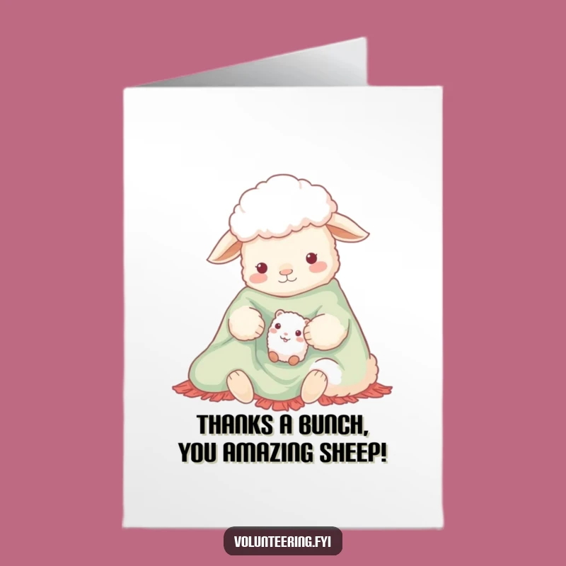 Free Printable Thank You Card: Sheep Expressing Gratitude with Warmth