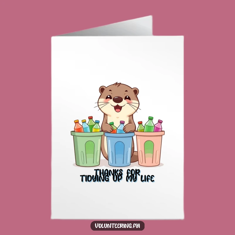 Free Printable Thank You Otter Card - Grateful Recycling Downloadable