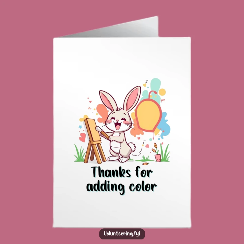 Free Printable Thank You Card: Creative Rabbit - Artistic Downloadable Gift for Appreciators