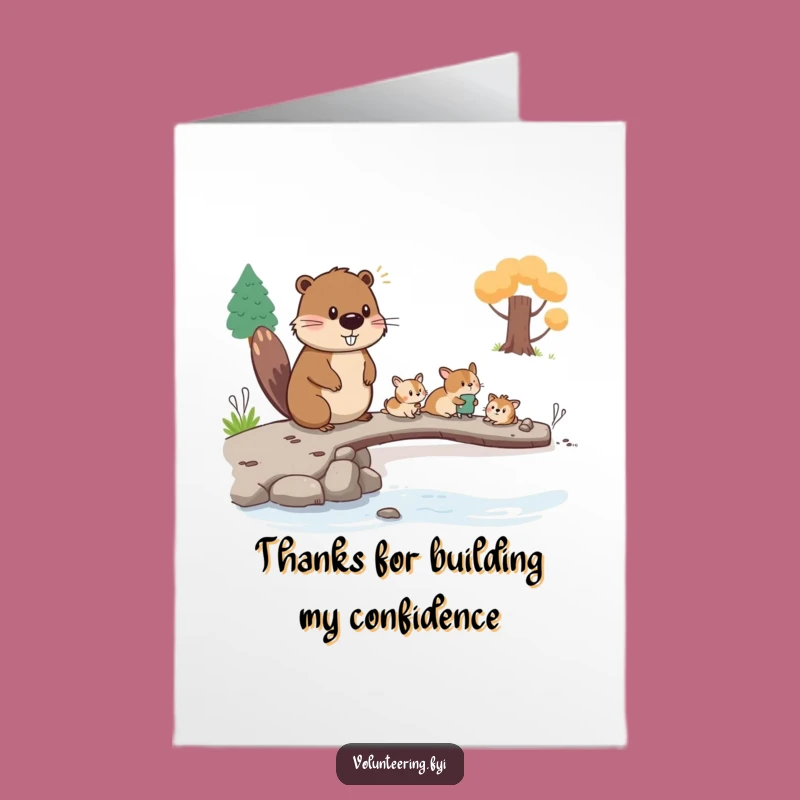 Free Printable Thank You Card: Beaver Aids Friends, Heartfelt DIY Downloadable Gift