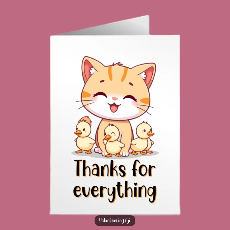 Free Printable Cat Thank You Card: Caring Kitty Offers Downloadable Gratitude!
