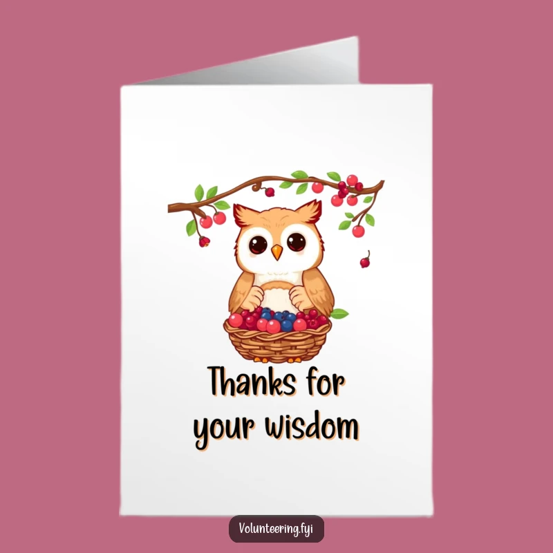 Free Printable Owl Thank You Card: Funny Downloadable Gift for Appreciative People