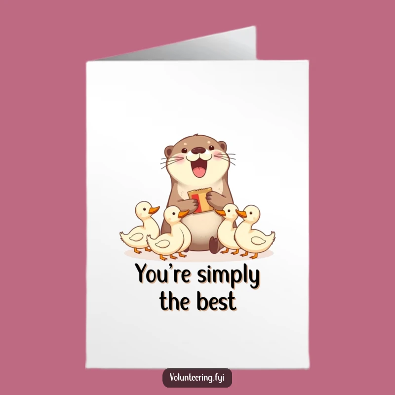 Free Printable Otter Thank You Card: Generous Sharing Humor, Downloadable Gift