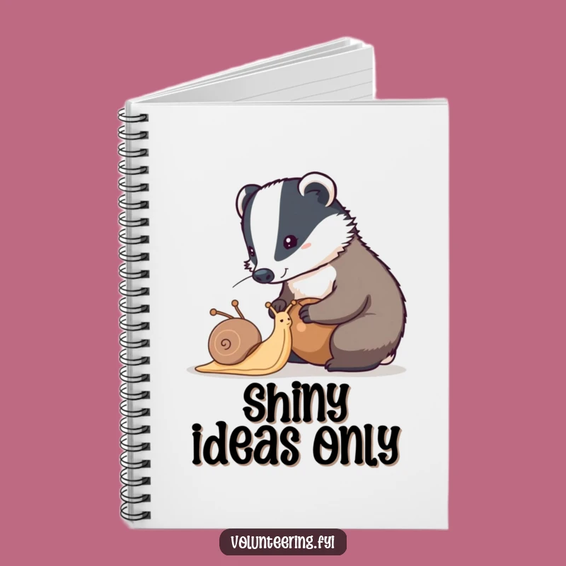 Funny Badger & Snail Notebook - Diligent Helper Diary Gift