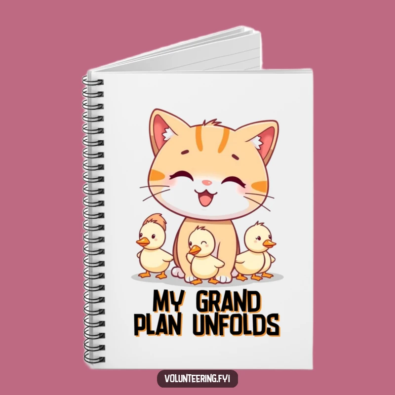 Funny Cat Duckling Notebook - Jot Down Ideas with Whimsical Feline Wisdom!
