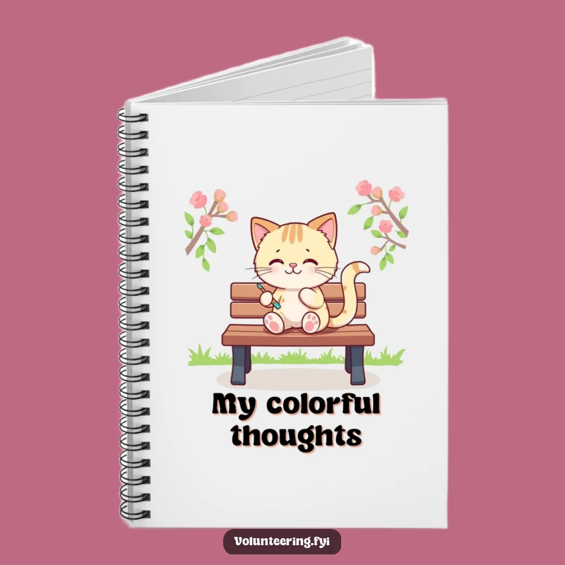 Funny Kawaii Cat Painting Notebook, Sketching Journal, Creative Gift