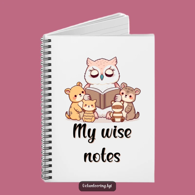 Funny Kawaii Owl Reading Notebook: Jot Down Wise Thoughts