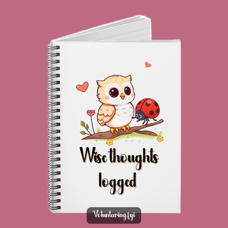 Funny Owl Guides Ladybug Notebook: Journal Your Thoughts with Kindness