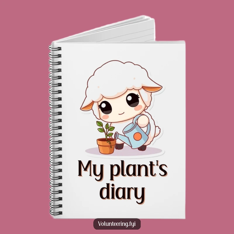 Funny Sheep Notebook: Kind Sheep Watering Plant, Perfect Funny Journal Gift