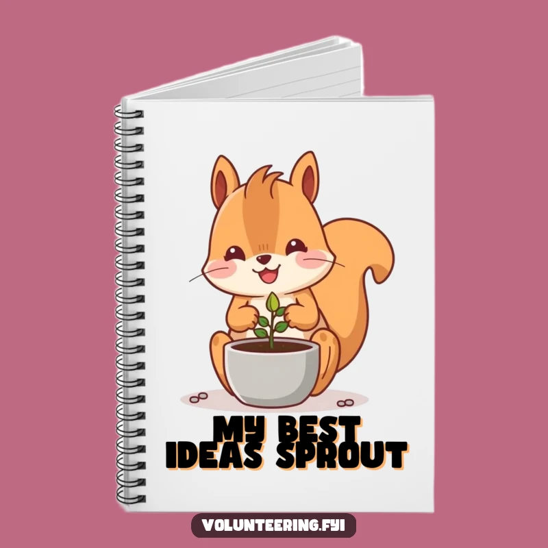 Funny Kawaii Squirrel Planting Seed Notebook: Gardener Journal Gift