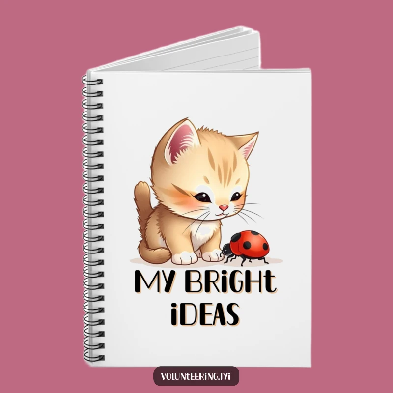 Funny Kitten Ladybug Notebook: Helpful Pet Journal, Perfect Funny Gift