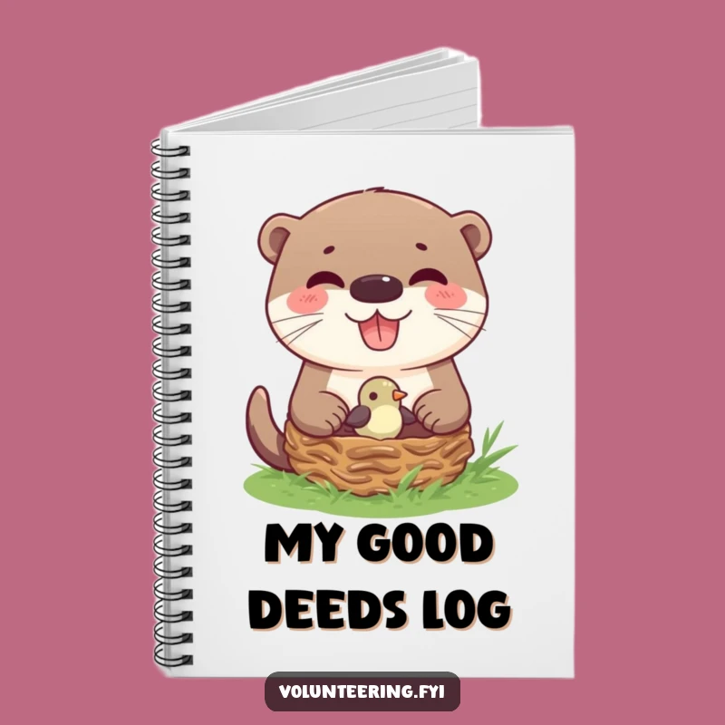 Funny Otter Helping Bird Nest Notebook: Cute Journal for Thoughts, Perfect Animal Gift