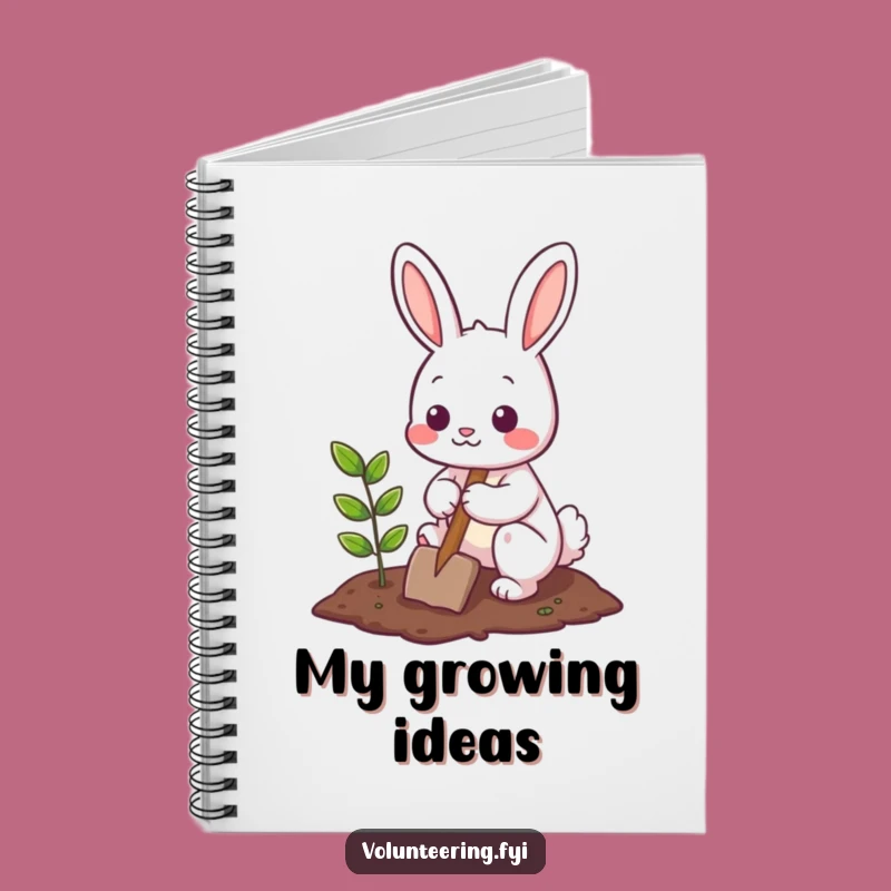 Funny Bunny Gardener Notebook: Cute Character Planting Tree, Ideal Funny Gift for Notes