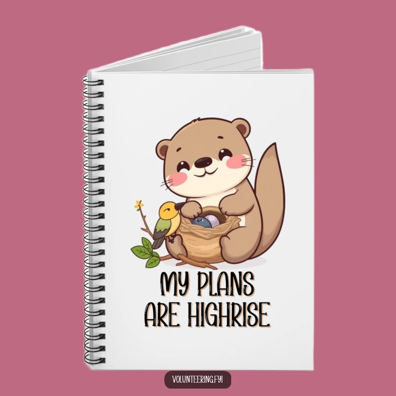 Funny Kawaii Otter Helping Bird Nest Notebook: Friendship Journal Gift